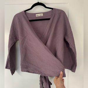 NWOT Linen kimono wrap top!